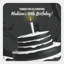 Sleek Black and White Cake Thema Geburtstagsparty