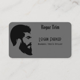 Sleek Black Barber Men's Stylist Minimalist Visitenkarte