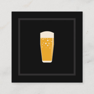 Sleek Black Beer Icon Quadratische Visitenkarte