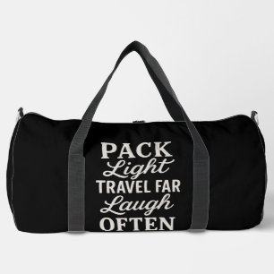 Sleek Black Bold Typografy Weekend Getaways Duffle Bag
