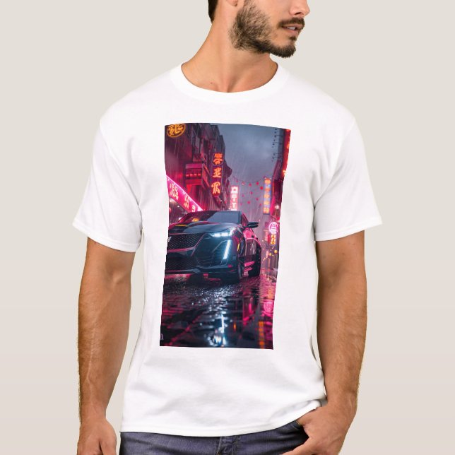 Sleek Black Cadillac CT5 Car Wallpaper T - Shirts (Vorderseite)