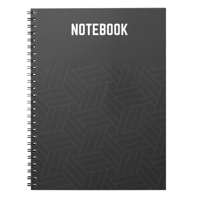 Sleek Black Elegance Spirale Notebook Notizblock (Vorderseite)
