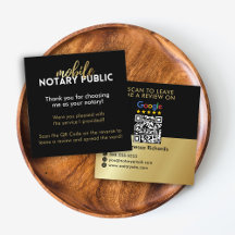Sleek Black & Gold Google Review QR Code Notar