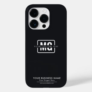 Sleek Black Mit Monogramm Business Identity Giveaw Case-Mate iPhone 14 Pro Hülle
