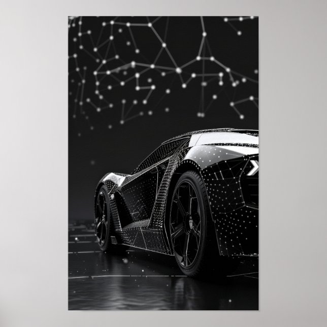 Sleek Black Modern Cars geschützt durch Graphen Poster (Vorne)