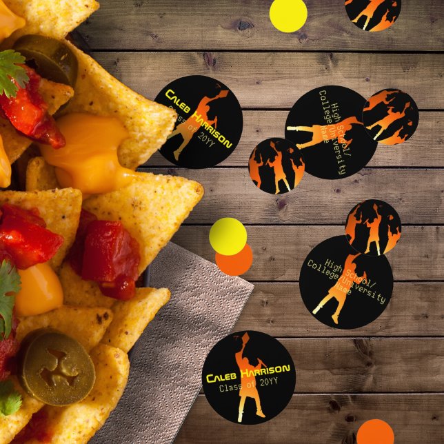 Sleek Black Modern Tech Abschluss Konfetti (Von Creator hochgeladen)