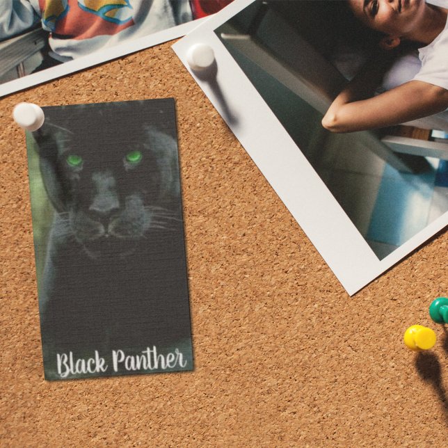Sleek Black Panther Cat mit grünen Augen Postkarte (Von Creator hochgeladen)