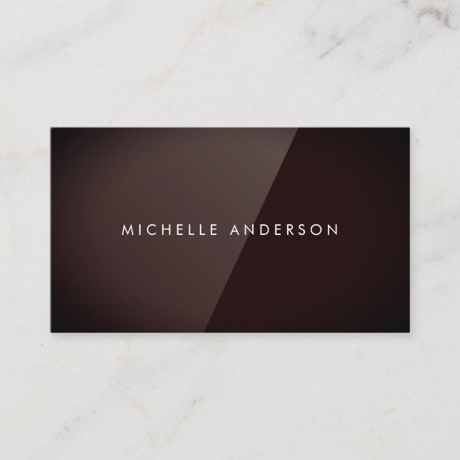 Sleek Brown Red High Gloss Business Card Visitenkarte (Vorderseite)