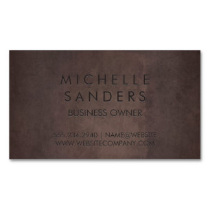 Sleek Brown Texture   Einfache Hintergründe Magnetische Visitenkarte
