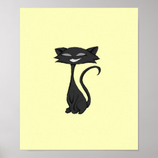 Sleek Cat Chuckling Poster