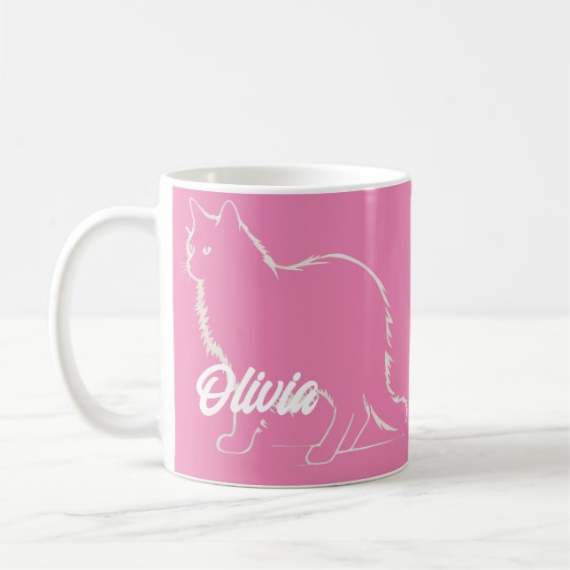 Sleek Cat Silhouette - Purr-fect Morning Companion Kaffeetasse (Links)