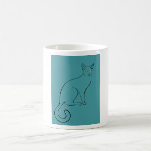 Sleek Cat Sketch Kaffeetasse