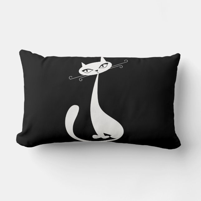 Sleek Cat Throw Kissen (Vorderseite)