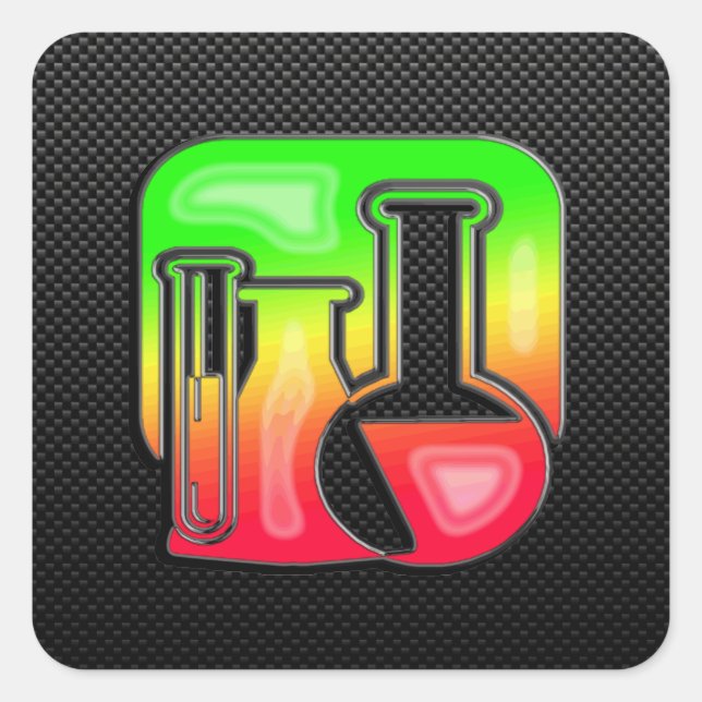 Sleek Chemistry Quadratischer Aufkleber (Vorderseite)