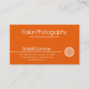 Sleek Circle Business Card, Orange Visitenkarte