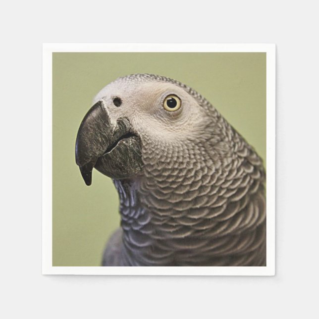 Sleek Congo African Gray Parrot Serviette (Vorderseite)