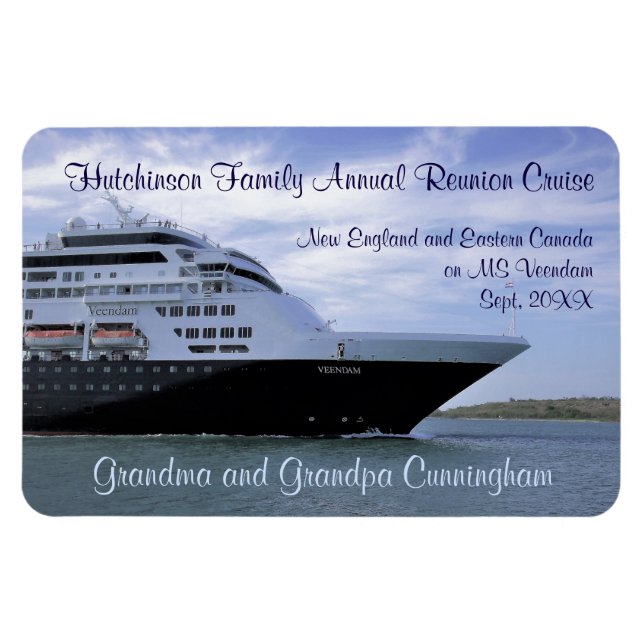 Sleek Cruise Ship Bow Stateroom Door Marker Magnet (Horizontal)