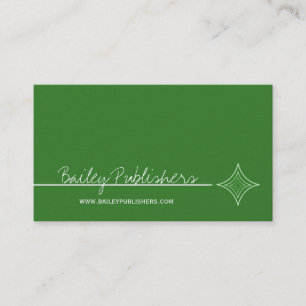 Sleek Diamond Business Card, Kelly Green Visitenkarte