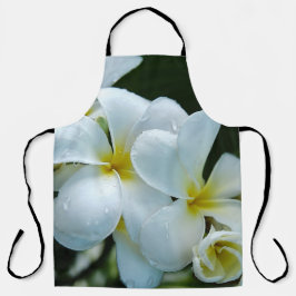 Sleek elegance: The white frangipani flower Schürze