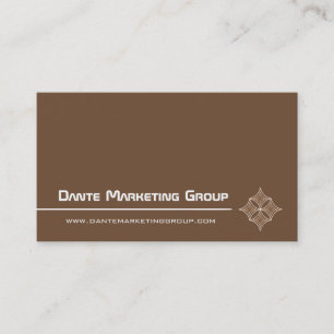 Sleek Embellished Diamond Business Card, Mocha Visitenkarte