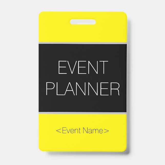 Sleek "EVENT PLANNER" Abzeichen Ausweis (Vorderseite)