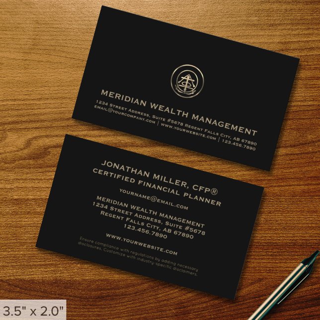 Sleek Financial Business Card Visitenkarte (Von Creator hochgeladen)