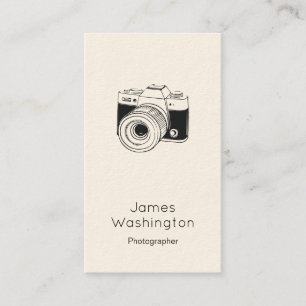 Sleek Flat Style Fotoshop Business Card Visitenkarte