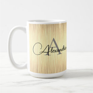 Sleek Gold Monogram Personalisiert Kaffeetasse