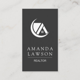 Sleek Gray   Realtor Führungskraft Terminkarte