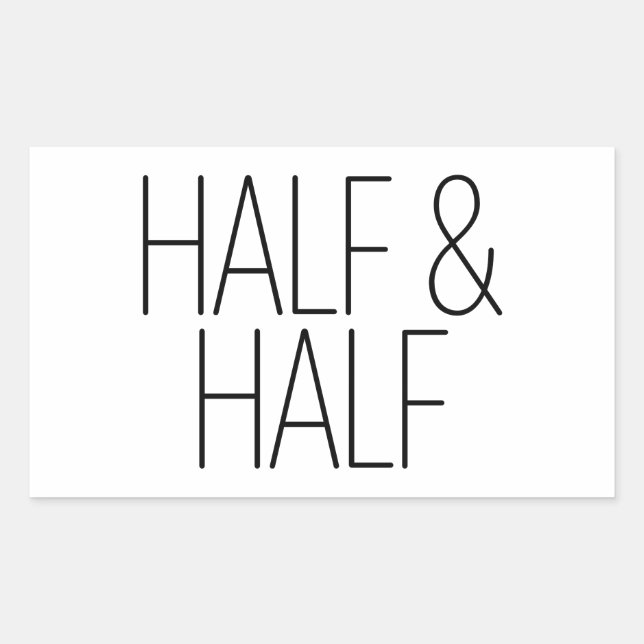Sleek Half & Half Rechteckiger Aufkleber (Vorderseite)