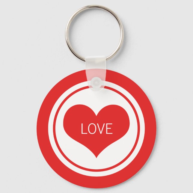 Sleek Heart Keychain, Red Schlüsselanhänger (Vorderseite)
