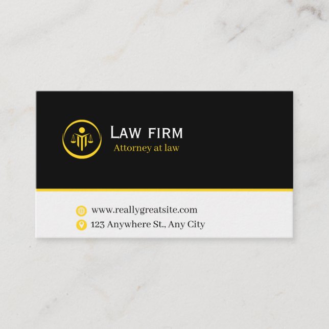 Sleek Law & Justice Business Card | Attorney  Visitenkarte (Vorderseite)