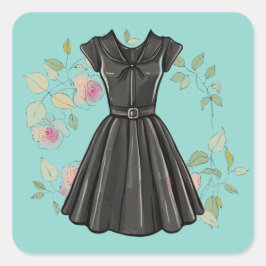 Sleek LBD Sticker Vintag Little Black Dress Decal