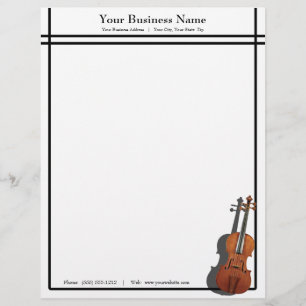 Sleek Lines Violin Musik Geschäft Briefkopf
