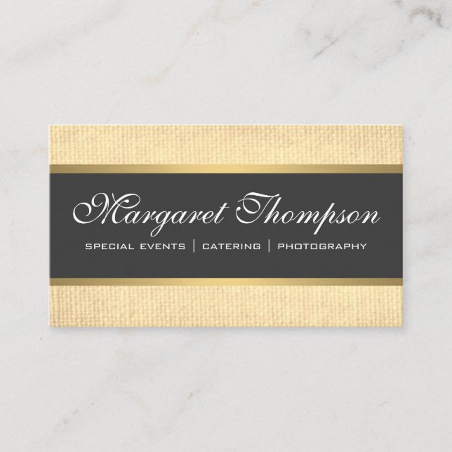 Sleek Luxe Muster Gold Trim Visitenkarte (Vorderseite)