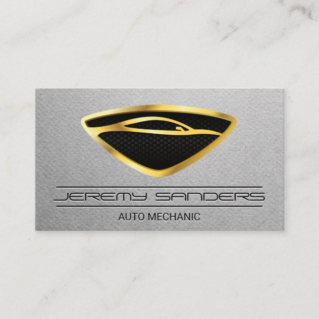 Sleek Luxury Car Gold Logo Visitenkarte (Vorderseite)