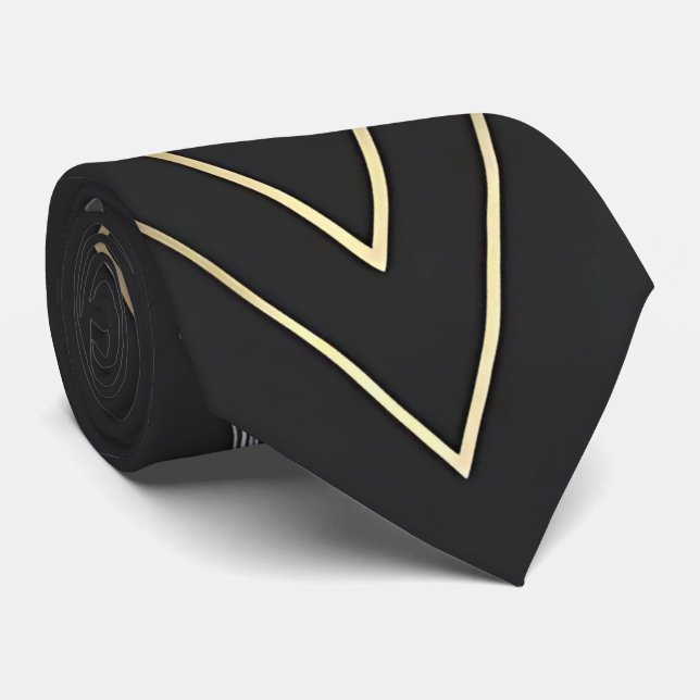 Sleek Metallic Black Neck Tie Krawatte (Gerollt)