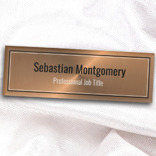 Sleek Metallic Copper Sheen Beruflich Namenschild