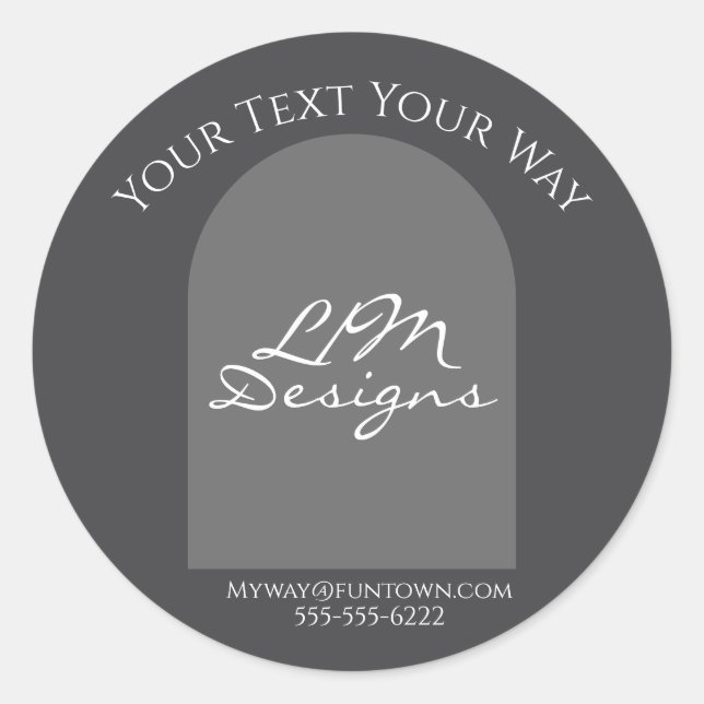 Sleek Minimalist Runder Aufkleber (Vorderseite)