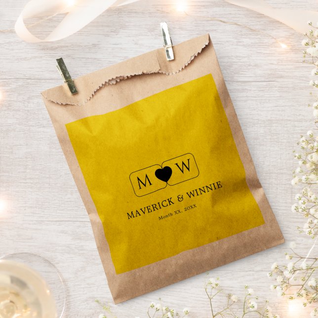 Sleek Minimalistisch Modern Gastgeschenk Hochzeit  Geschenktütchen (Ausgeschnitten)