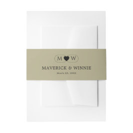 Sleek Minimalistisch Modern Wedding Sage Green Einladungsbanderole