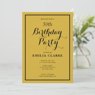 Sleek Modern Birthday Party Einladungen für Erwach