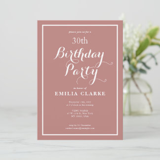 Sleek Modern Birthday Party Einladungen für Erwach