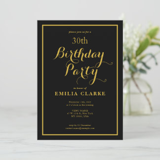 Sleek Modern Birthday Party Einladungen für Erwach