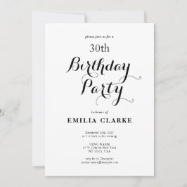 Sleek Modern Birthday Party Einladungen für Erwach