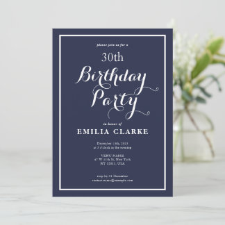 Sleek Modern Birthday Party Einladungen für Erwach