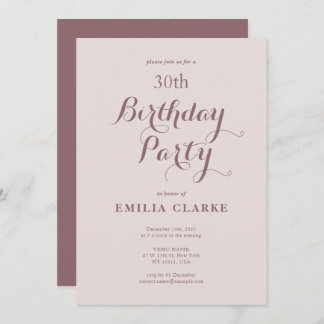 Sleek Modern Birthday Party Einladungen für Erwach