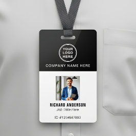 Sleek Modern Employee Photo Name QR Code ID Ausweis