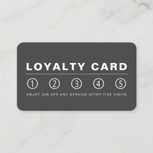 Sleek Modern - Grau & Weiß - Loyalty Card Treuekarte