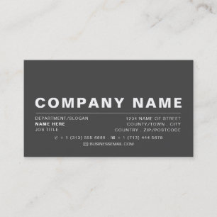 Sleek Modern - Grau & Weiß - Visitenkarte